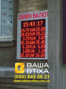 Реклама для банков - табло обмена валют