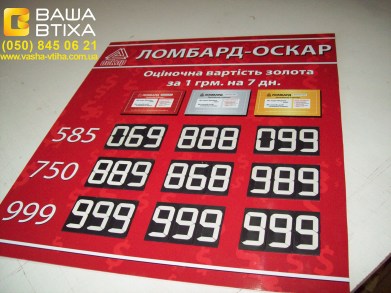 Изготовление электронных табло обмен валют в Киеве