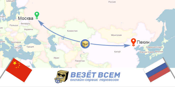 Доставка посилок Росія-Китай Москва-Пекін