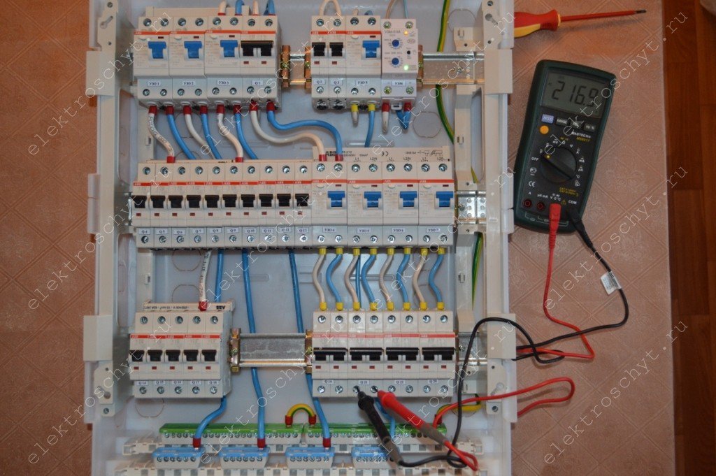 Щитки в обов'язковому порядку перевіряються, подається напруга на вступної автомат або рубильник